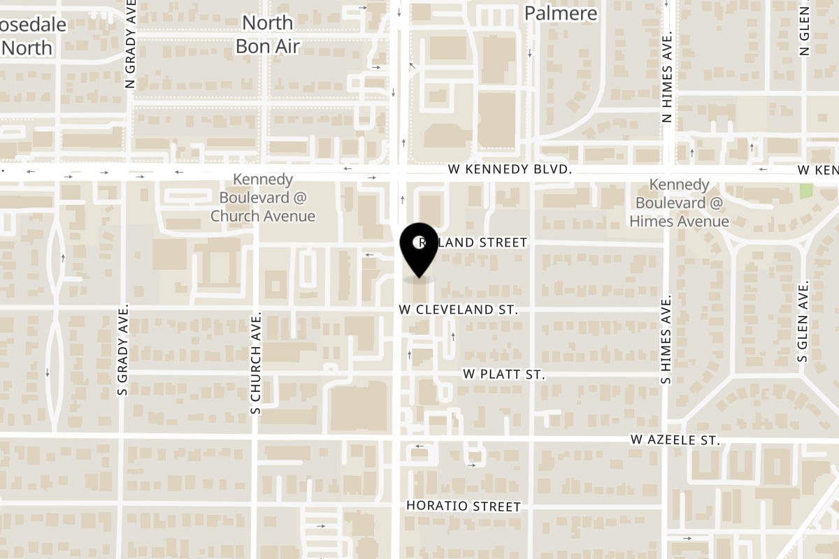 Map showing the location of Sodough Square Tampa on 138 S Dale Mabry Hwy A in Tampa