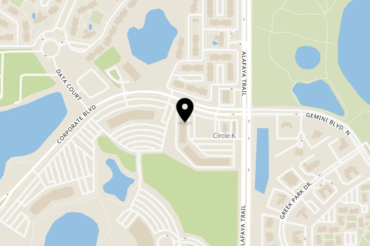 Map showing the location of Sodough Square UCF AREA / EAST ORLANDO on 12226 Corporate Boulevard in Orlando